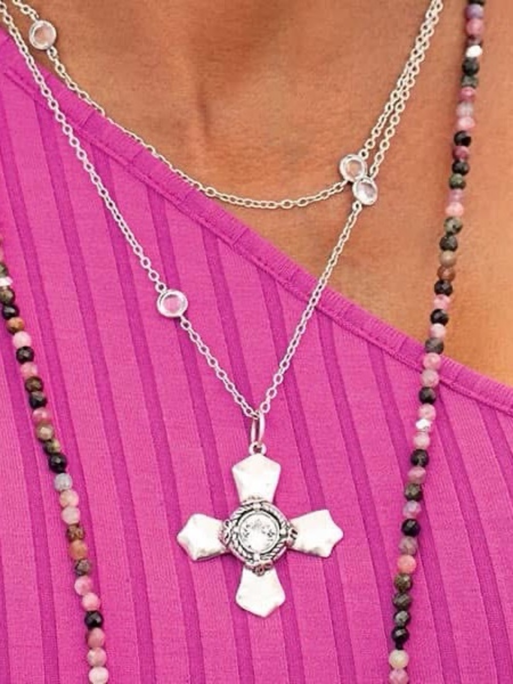 Grace & Heart G&H Cathedral Pendant P-2127-SS Sterling Silver CZ Crystal
1 5/8"